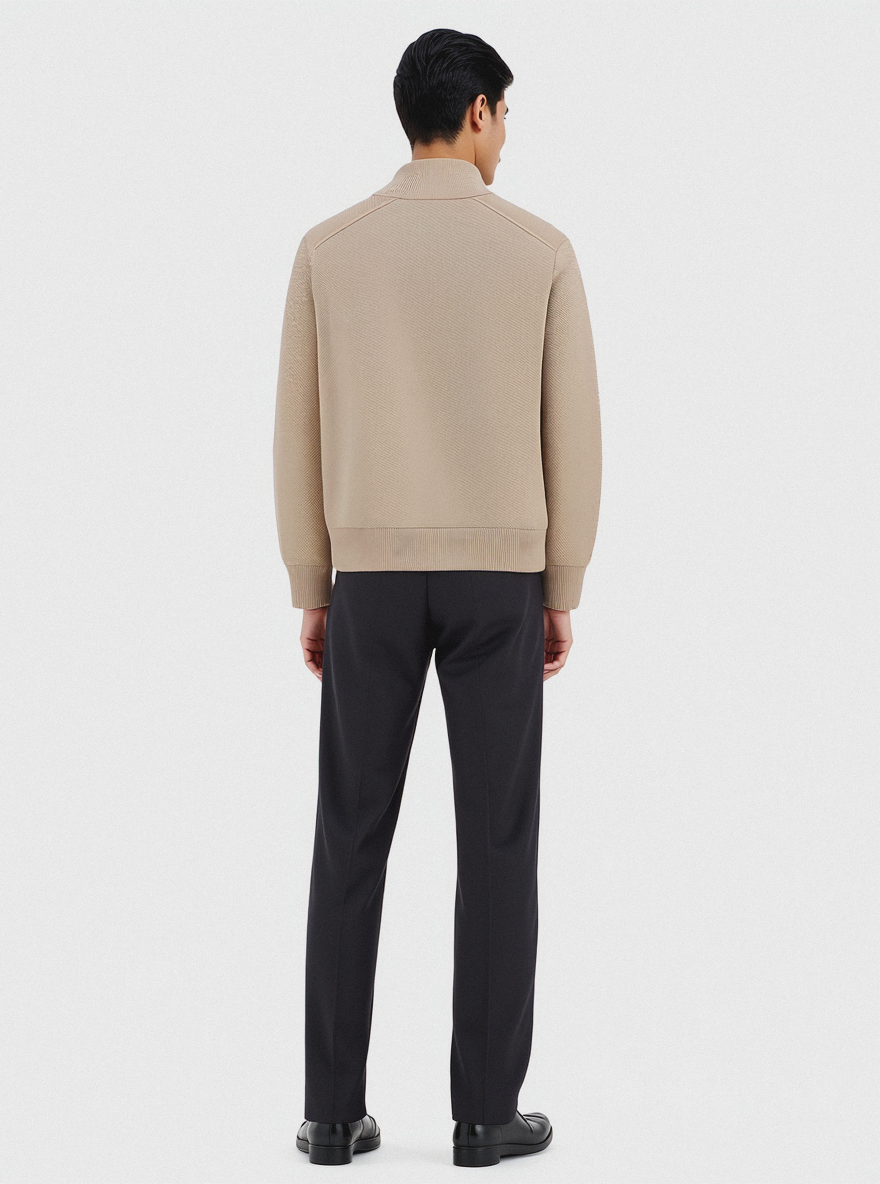 Elegant Sweater Med Lynlås Foran