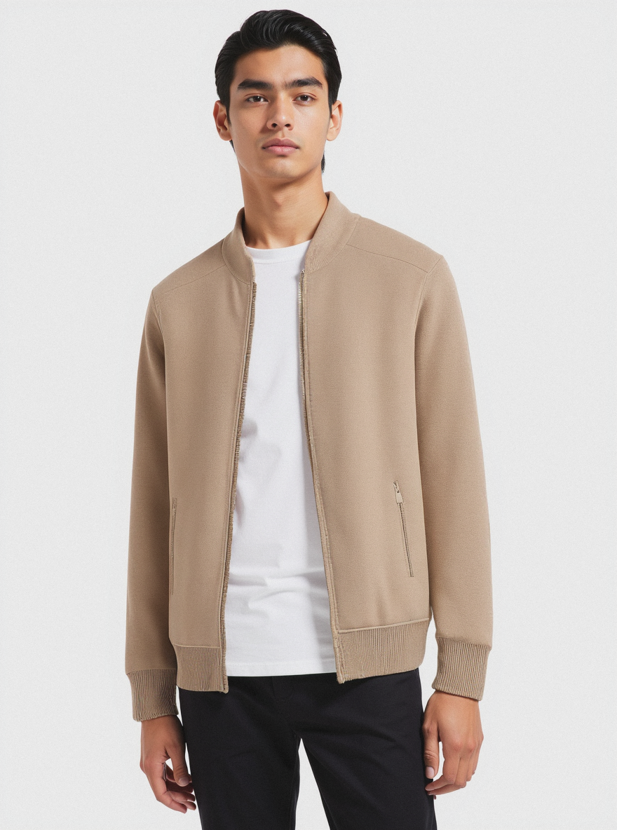 Elegant Sweater Med Lynlås Foran